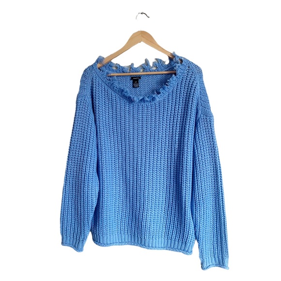 Rue 21 Slouchy Fringe Collar Oversized Sweater Size S/M - Picture 1 of 7